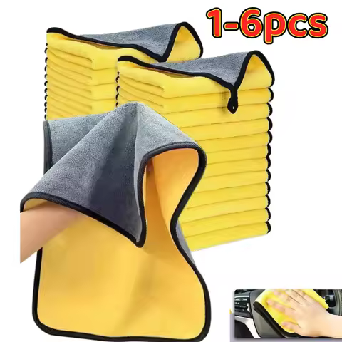 1/2/6pcs Microfiber Cleaning Towel Car Cleaning Cloths Professional Detailing Car Drying Microfiber 