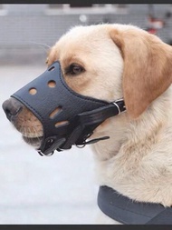 1入犬用口罩,中型、小型、大型適用,防止犬吠叫,寵物用品黑色