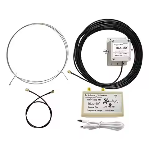 AM-MLA-30+ Plus 0.5-30Mhz Ring Active Receive Antenna SDR Loop Antenna Low Noise Medium Short Wave R