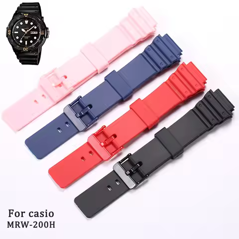 Watch Accessories For Casio MRW-200H Watch Band Mens Women's Sports Waterproof Replacement Resin Str