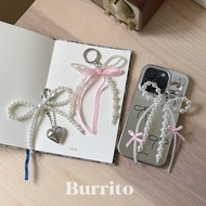 Burrito. |ins Bow Pearl Heart Keychain Pendant Cute Bag Phone Case Pendant|