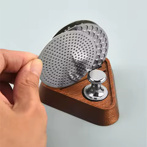 58mm/53mm/51mm Puck Screen Holder Espresso Coffee Filter Stand Puck Screen Magnet Reusable Coffee Pu