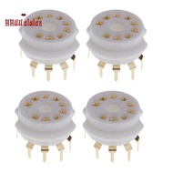 4PCS Ceramic 9 Pin Gold PCB Vacuum Tube Socket for 12AX7,12AT7,12AU7,ECC83,ECC82,E88CC, 6922 ,6p1