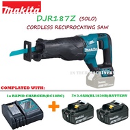 MAKITA DJR187Z CORDLESS RECIPROCATING SAW(SOLO+1xRAPID CHARGER(DC18RC)+2x 3.0AH(BL1830B