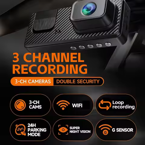 Null 3 Camera 1080P 2.0 inch IPS Screen DashCam W/IR Night Vision Loop Recording Recorder Vehicle DV