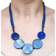 Lapis Lazuli Stone Necklace From Afghanistan Natural Real No Color Adjustment Round Shape Genuine Af