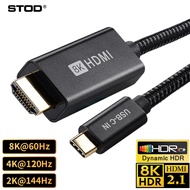 STOD Type C to HDMI Cable USB C Adapter HDMI 2.1 Cord 8K 4K 120Hz Laptop Phone to Gaming TV Non Smart USBC Thunderbolt 4 USB4 Converter Audio Video Wire for Monitor Macbook Air Pro HDR Earc Projector Monitor HDTV IP Camera PSP Steam Deck Switch Nintendo