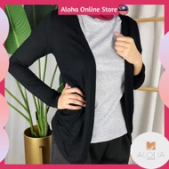 Black Cardigan FreeSize Women Cardigan Long Sleeve Muslimah Cardigan Black Cardigan Top Cardigan Hitam Muslimah Kardigan