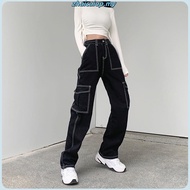Casual Plain Button Pocket Women Jeans L35AD048 (Black)  Kasual s Kancing Saku Jeans Wanita