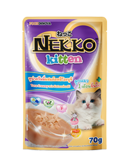 (12 ซอง) Nekko อาหารเปียกแมวเน็กโกะ ลูกแมว แมวโต แมวสูงวัย ขนาด 70g. จำนวน 12ซอง