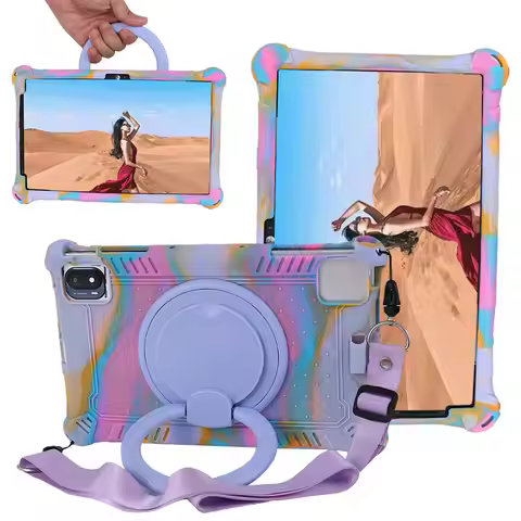 Soft Silicone Kids Safe Case For TCL 10 TAB MAX 10.36'' Tab 10S 10L 10.1inch 360 Rotating Kickstand 