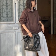 Chanel香奈兒🖤 22bag黑銀中號垃圾袋😻