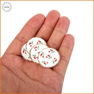 [LS] 4PCS Kitchen Cherry Trays Plates Tableware Miniature Doll House Accessories [PH]