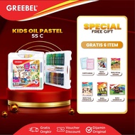 Best Seller GREEBEL Crayon KIDS OIL PASTEL 55 Colors (COP 55C) / Oil Pastel Crayons / Coloring /