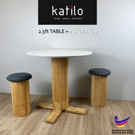 LAX Dining Set / Round Stool / Round Table / Dining Room Furniture / Kerusi Makan / Meja Makan Bulat