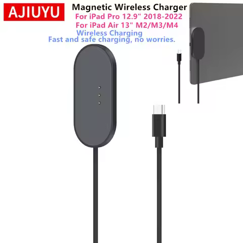 Magnetic Wireless Charger for iPad Pro 12.9 3rd/4th/5th/6th & iPad Air 13 M2 M3 M4, 18W Fast Chargin