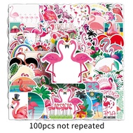 50PCS Flamingo Doodle Stickers Cute Cartoon Animal DIY Labels for Luggage Phone Cup Car Decoration