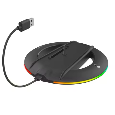 IPEGA Vertical Stand P5S025SH for PS5 Slim Disc&Digital with 14 Light Mode, Cool RGB Base Stand for 