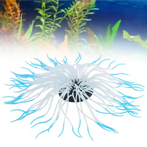 Luminous Feature Artificial Sea Anemone Artificial Plant Silicone Silicone Coral Ornament Suction Cu