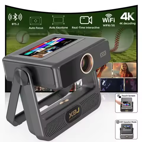 2026 Upgraded Foldable Projector with Touch Screen, 4K Ultra HD Portable Home Projector