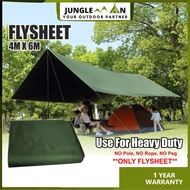 JUNGLEMAN Flysheet Camping Canvas Waterproof UV Protection 4mx6m