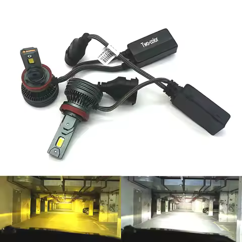 2x H7 LED Headlight Bulb Car Fog Light 9005 HB3 9006 HB4 9012 H11 H8 H9 H1 H3 H4 White And Yellow Bi