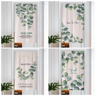 Custom  Nordic Style Door Curtain Long Cotton Linen Anti-Dust Partition Blocking Rod-Type Door Curtain Self-Adhesive Short Door Curtain for Kitchen Home Decoration