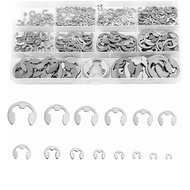390pcs m1.5-m15 Stainless Steel 304 Open Retaining Ring E-Shaped Buckle Combination Set NSMZ