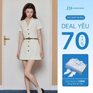 Set of German collar shirt with embroidered chest 2S19, buttoned A-line skirt with belt 4S15 retro o