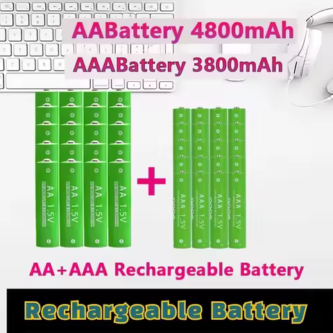 1.5V Rechargeable AA AAA 4.8-3.8Ah Battery For Torch Toys Clock MP3 Player Replace Ni-Mh Battery Del