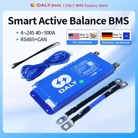 Daly BMS Smart BMS 4S Lifepo4 Bluetooth WIFI BMS 7S 8S 24S 40A 60A 80A Active Balance BMS 16S 48V Li