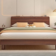 Modernity Solid Wood Bed Frame Walnut Wooden Bed Frame Bed Frame With Mattress Super Single/Queen/Ki