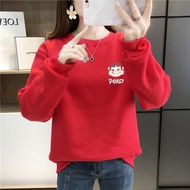 [AMYGO] Sweatshirts Women Oversized  Sweatshirt Woman Oversized Plus Size Lengan Panjang Muslimah Baju Perempuan Crop Top Korean Style