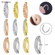 [Brightbiu] Crystal Belly Button Ring Piercing Reverse Curved Barbell Navel Body Jewelry Boutique