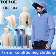 【VOEVOE】Unisex Air Conditioned Fan Clothing,Work Clothes with Fan,  Thin Long Sleeve  UV Jacket