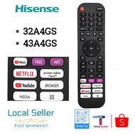 For Hisense 2K FHD VIDAA  Smart TV 32A4GS 43A4GS Remote Control EN2N30H