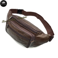 Camel Genuine Leather Waist Bag Travel Casual Pouch Bag Chest Bag Crossbody Beg Kulit Pinggang