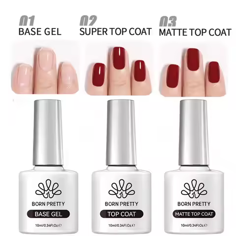 BORN PRETTY 10ML Base Gel Super Top Coat Manicure Matte Top Coat Semi Permanent Soak Off UV Gel Varn