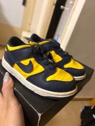 Nike Dunk Low 小童款 藍黃色波鞋