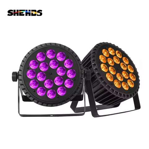 SHEHDS 2Pcs 18x18W 7x18W 6in1 18x12W 4in1RGBW LED Flat Par Lighting For DJ Disco Club Wedding Party 