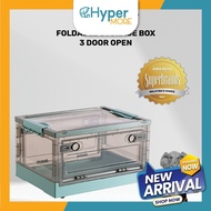 HYPERMORE Portable Transparent Storage Box Foldable Storage Cabinet Large Capacity Organizers Kotak Lipat Simpan Barang