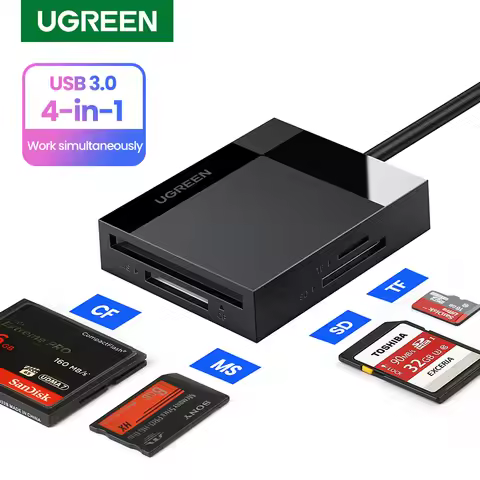 UGREEN Card Reader 4-in-1 USB3.0/USB-C to SD Micro SD TF CF MS Cardreader for Laptop PC Smart Card R