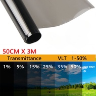 Car UV Protector foils Sticker Films PET Solar film 50cm X 3m 5/15/35/50% VLT Window Tint Film Glass Sticker Sun Shade Film  Auto Home Decorate Window Glass FilProtector film