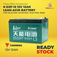 Tianneng Electric Scooter Battery 6-DZF-12 (12V 12AH) for Electric Bike / Electric Scooter 1pcs Batt