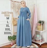 GAMIS JEANS AMBI WASH GAMIS JEANS WANITA TERBARU 2021 DRESS JEANS BAJU GAMIS WANITA GAMIS JEANS WAN