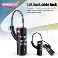 CVMAX2 TSA Customs Lock Anti-Theft Small Padlock Cable Luggage Lock Combination Lock