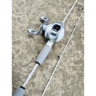 Solid carbon fishing rod set&Baitcasting Hautton ET200(drg cliker