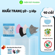 [ 5D ] Unicorn Thien Thuy White 3-layer 5d mask Antibacterial, anti-fine dust, anti-UV (White)