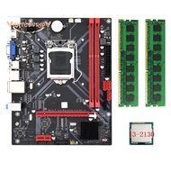B85M VHL Desktop Motherboard +I3-2130 CPU +2X DDR3 1600MHz 8G RAM LGA 1155 USB 3.0 SATA 3.0 Computer Motherboard Durable Easy Install Easy to Use