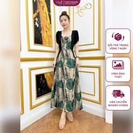 Silk Dress With Chiffon FORM A Elegant Middle-Aged - Code D4355